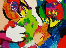 Karel Appel, 'Landschappelijke mensen', 1974, olieverf op doek, 150 x 150 cm - Foto: Gallery Delaive Karel Appel, 'Landschappelijke mensen', 1974, olieverf op doek, 150 x 150 cm - Foto: Gallery Delaive