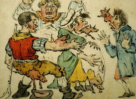 Spotprent vaccinatie met koepokstof, James Gillray, 1775-1825. Collectie Rijksmuseum Boerhaave Spotprent vaccinatie met koepokstof, James Gillray, 1775-1825. Collectie Rijksmuseum Boerhaave