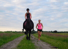 Hardlopen naast paarden in de natuur tijdens Ride&Run Hardlopen naast paarden in de natuur tijdens Ride&Run